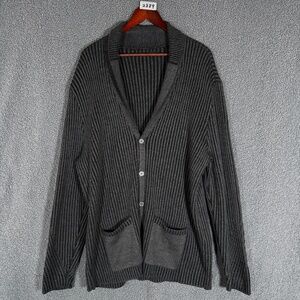 John Varvatos USA Merino Wool Blend Shawl Cardigan Sweater - Men's Size XL Gray